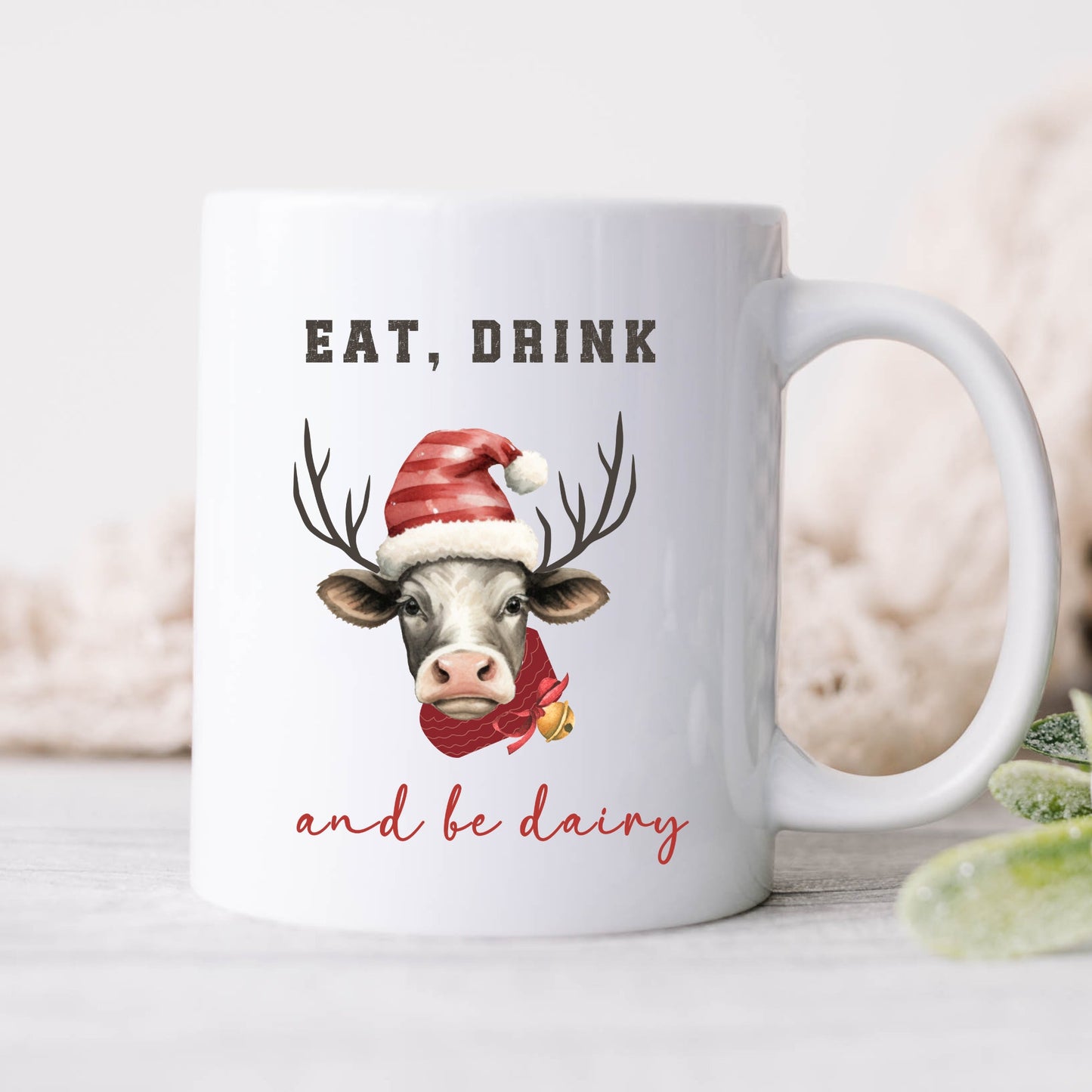 Christmas in the Barn Mug Set, Coffee Mugs, 11oz Mug, Country Christmas, Vintage Themed Holiday, Gift for Her or Him, Gift Farmer, Tea cup