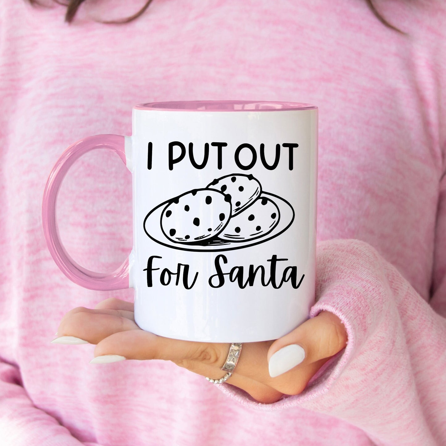 Put Out for Santa, Funny Mug, Funny Coffee Mug, Milk for Santa, Coffee Lover Gift, Funny Christmas Mug, Adult Humor Coffee Mug, Pink Ceramic